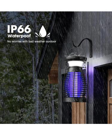 Uiage Bug Zapper - Solar & Rechargeable Mosquito Zapper - 4200V High Powered Electric Fly Trap - Waterproof Bug Killer Lantern for Camping, Patio, Yard, Home - Buy Online on GoSupps.com
