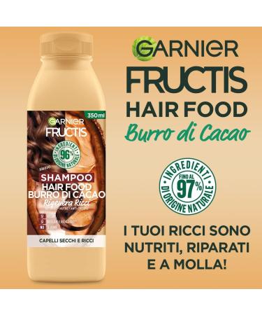 Garnier Fructis Hair Food Beurre de Cacao Shampoing 350ml + Apr s-Shampoing 350ml + Masque Triple Usage 390ml pour Cheveux Secs et Boucl s 98% d'Ingr dients d'Origine Naturelle - Lot de 3 - Buy Online on GoSupps.com