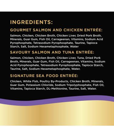 SHEBA Bistro Perfect PORTIONS Cat Food Wet Adult Pat Gourmet Salmon & Chicken Savoury Salmon & Tuna and Signature Seafood Entr e Variety Pack (24) 75g Trays Pat Variety Pack 75 g (Pack of 24) - Buy Online on GoSupps.com