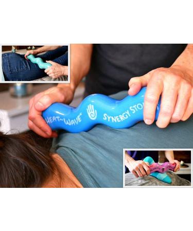 Heat-Wave Synergy Stone (Sapphire) - Contoured Hot Stone Massage Tool for Relaxing and Therapeutic Neck, Back, Legs, and Feet - Ultra-Smooth for Skin or Clothes Massage - Buy Online on GoSupps.com