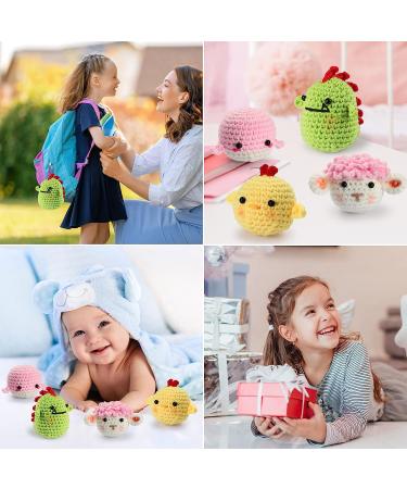 RQWZBCHX 4 Animal Crochet Kit for Beginners - Chicken, Whale, Sheep, Dinosaur - Video Instructions, Yarns, Hooks & Accessories - Buy Online on GoSupps.com