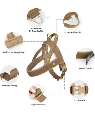 Buy Elite Spanker Tactical Dog Dishes Vest - Adjustable Nylon Pet Dish for Small Medium & Large Dogs (Brown-L) - Buy Online on GoSupps.com