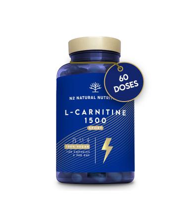 Natural L CARNITINE 1500mg. Fat Burner Pills Supplement. Improves Sports Performance Weight Loss & Provides Energy Resistance. 120 Vegetable Capsules. UK Vegan Certified. N2 Natural Nutrition.