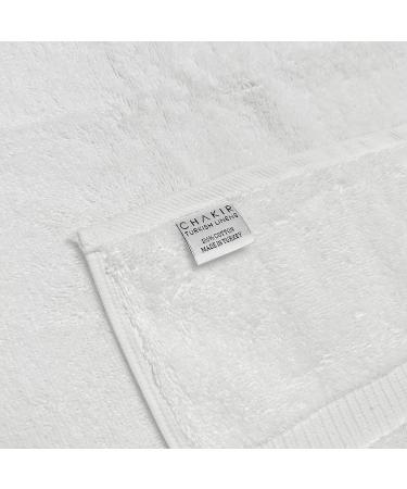 Chakir Turkish Linens 100% Cotton Premium Towels for Bathroom - 27'' x 54'' | 4-Piece Bath Towels Set in White - Buy Online on GoSupps.com