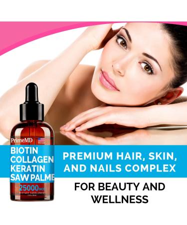 PrimeMD 4-in-1 Liquid Biotin Collagen Keratin Drops (3 Pack) - Hair Skin Nails Vitamins - Watermelon Flavor - 2 Fl Oz Each - Gluten-Free Non-GMO - Buy Online on GoSupps.com