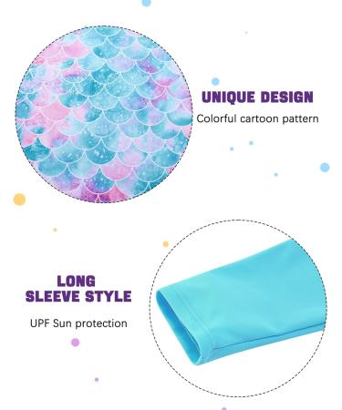 Girls Long Sleeve Swimsuit Set | UPF 50+ Protection | Blue Mermaid | 9-10 Years - Buy Online on GoSupps.com