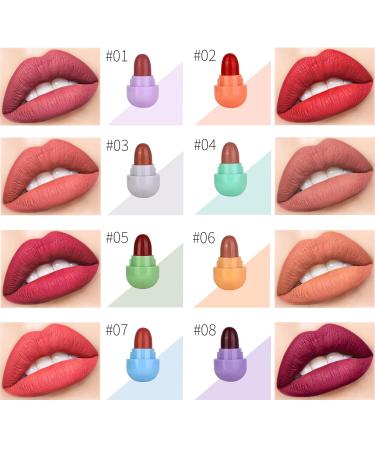 8 Colors Mini Matte Lipstick Set - Waterproof Long Lasting Cute Lipstick Capsules for Women & Girls - Buy Online on GoSupps.com