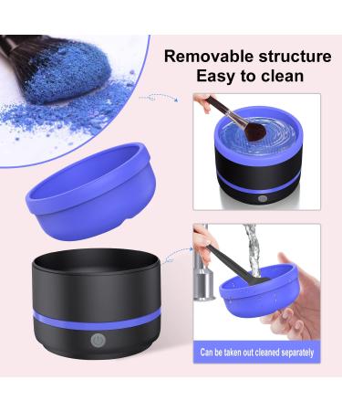 Electric Makeup Brush Cleaner with Silica Gel Mat Bowl - Small, Easy to Clean, Type-C, Automatic 5V 1A - Beauty Brush Cleaner Machine Tools (Blue) - Buy Online on GoSupps.com