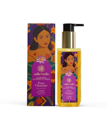 Ashpveda Natural Radiant Kashmiri Saffron and Neem Ayurvedic Herbal Face Wash for Daily Skin Exfoliation and Brightening | Face Cleanser Chemical Free Face Wash (100 ml)