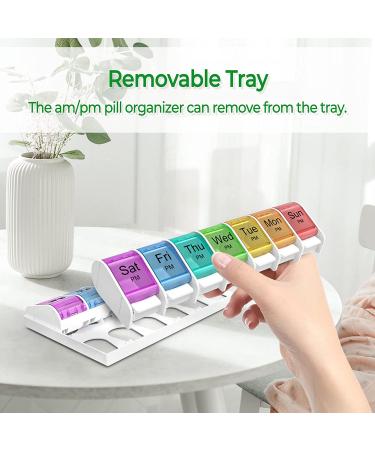 7 Days AM PM Pill Organizer - BPA-Free 2 Times a Day Large Weekly Pills Case for Vitamins and Medicine - Buy Online on GoSupps.com