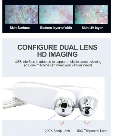 Hair Follicle Detector 11 Inch 200X High-Definition Skin Detector 1080P Imaging Used to Detect the Health Status of Scalp Hair Follicles and Skin - Buy Online on GoSupps.com