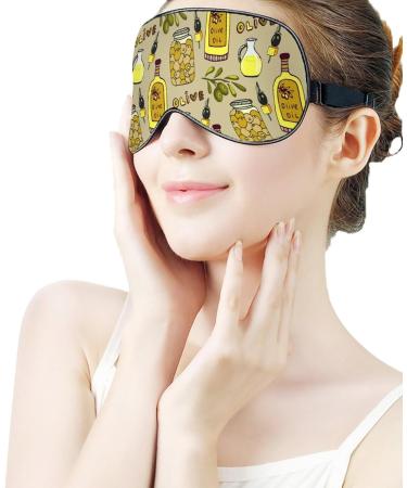 Bright Olives Seamless Sleep Mask - Adjustable Strap, Blocks Light, Ideal for Men and Women - Travel, Nap, and Night Sleep Blindfold - Buy Online on GoSupps.com