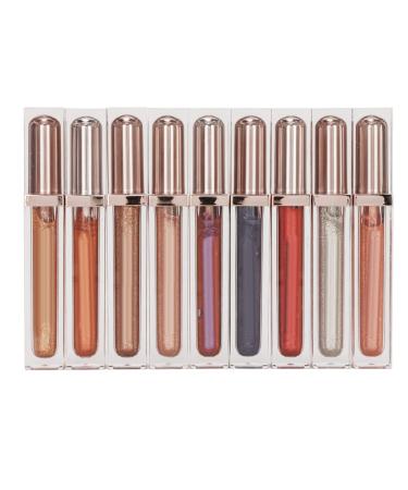 Natudeco 9Pcs 9 Colors Liquid Glitter Eyeshadow Set Lasting Waterproof Prevent Fading Liquid Eye Shadow for Dates Weddings Bars Party Masquerade