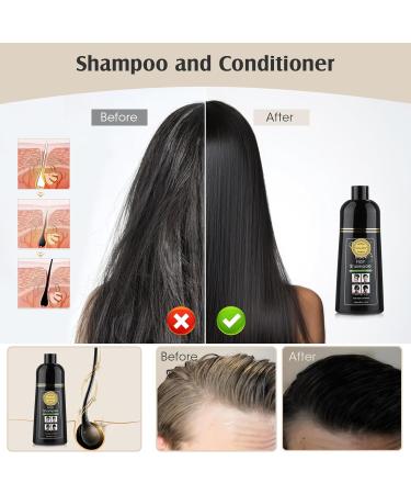 400ml Black Hair Shampoo: Herbal Hair Color Dye for Men and Women - Semi-Permanent, Gentle Formula for Smooth, Shiny Results - Buy Online on GoSupps.com