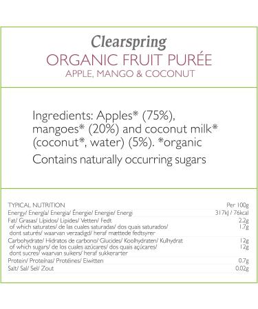 Clearspring Organic Fruit Pur e - Apple Mango & Coconut - Buy Online on GoSupps.com