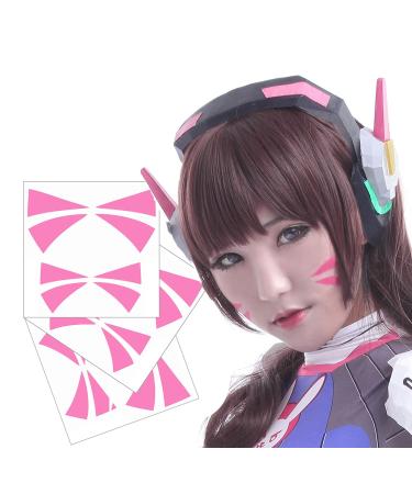 OW DVa Cosplay Face Temporary Tattoos - 2 Sizes - 3 Sets - MADE IN USA