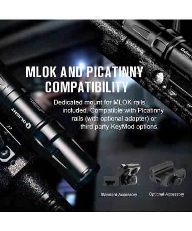 OLIGHT Odin Mini 1250 Lumens Compact Rechargeable Mlok Weaponlight | Remote Switch | 240m Beam Distance | Black - Buy Online on GoSupps.com