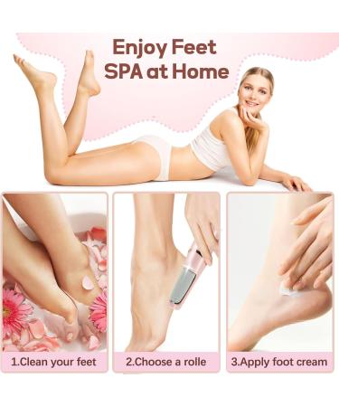 Smooth Pedicure Wand - Electric Foot Callus Remover | Rechargeable Pedicure Tool for Feet Care | Removes Dry Skin & Dead Skin - Ideal Gift (Pink - Buy Online on GoSupps.com