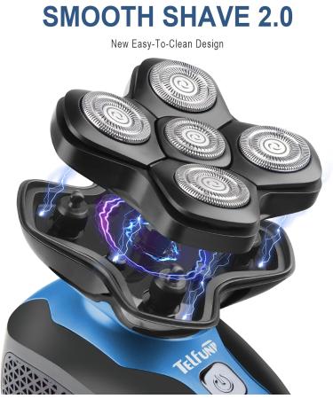 Upgrade Magnetic Head Shaver for Bald Men - Cordless 5-in-1 Electric Razor | IPX7 Waterproof Wet/Dry Grooming Kit | Easy Palm Shaver for a Smooth Shave - Buy Online on GoSupps.com