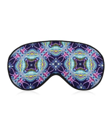 Psychedelic Bright Neon Shape Sleep Mask for Women Adjustable Sleeping Eye Shades Cover with Elastic Strap