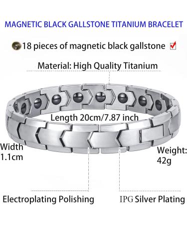 Buy Magnetic Bracelet for Men - Titan Steel Therapy Arm Band with 18 Magnets | Shop Silbers Magnetic Band for Static Electricity Relief - Buy Online on GoSupps.com