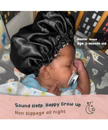 YANIBEST Satin Silk Baby Bonnet for Newborns - 0-6 Months | Sleeping Cap Hat for Baby Girls & Boys | Strawberrt & Hot Pink - Buy Online on GoSupps.com