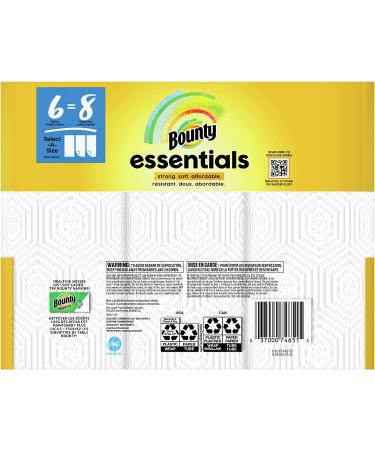 Bounty Essentials 2-Ply Paper Towels  Select-A-Size  11" x 5 7/8"  White  83 Sheets Per Roll  Carton Of 6 Rolls - Buy Online on GoSupps.com