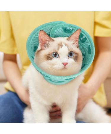 Deaguid Adjustable Cat Cone Collar Soft Large Foldable Cat Recovery Collars & Cones Elizabethan Pet Recovery Collar Cat and Small Dog for Surgery and Lnjuries (Green L) - Buy Online on GoSupps.com