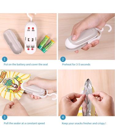 2PACK Mini Bag Sealer - Portable Heat Vacuum Plastic Sealer with Cutter | Food Storage Grey - Buy Online on GoSupps.com