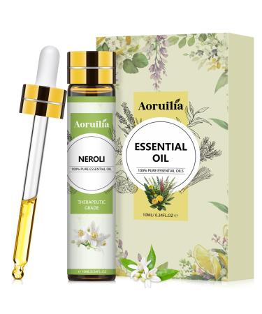 Aoruilia 10ml Neroli Essential Oil 100% Pure Undiluted Pure Aromatherapy Oils for Diffuser Humidifier Aromatherapy DIY Soap Candle Bath Bombs Making Neroli 10 ml (Pack of 1)