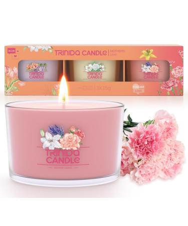 TRINIDa Candles Birthday Gifts for Women Mum Candle Gift Set with 3 Multi Scented Filled Votive Candles (Mother s Love Limited Edition) Multi-colored - for Mum