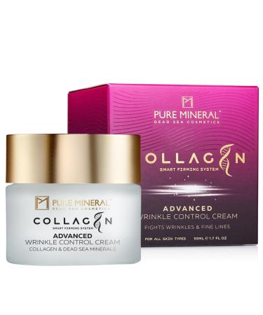 Pure Mineral - Advanced Wrinkle Control Cream with Collagen - Dead Sea Minerals, Reduces Wrinkles and Firmness, Lifting Effect - Free of silicones, sulfates, parabens - 50ml