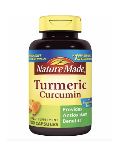 Nature Made Turmeric Curcumin 500 milligram. Capsules (Antioxidant) Value Size 180 Ct 180 Count (Pack of 1)