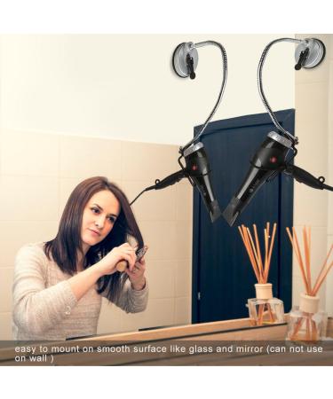 Hair Dryer Stand Holder - Stainless 360 Rotating Suction Holder for Glass Surfaces | Hands-Free Blow Dryer Stand - Buy Online on GoSupps.com