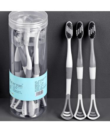 Virtcoy 2-in-1 Soft Toothbrush with Tongue Scraper | Reduce Bad Breath with Nanoborst Technology - Buy Online on GoSupps.com