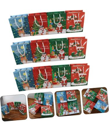 ABOOFAN 12pcs Christmas Tote Bag Bags Tote Bags Party Supplies Festival Packing Bag Paper Christmas Bag 23X19X9CM Assorted Color - Buy Online on GoSupps.com