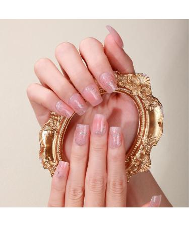 Jmeowio Pink Glitter Gel Nail Films - Self-Adhesive Nail Stickers for Stunning Nail Designs | Premium Glittering Accessories - Buy Online on GoSupps.com