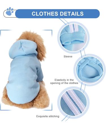 Warm Dog Clothes for Small Dogs | Chihuahua Hoodies & Sweaters | XS Light Blue Puppy Coat - Buy Online on GoSupps.com