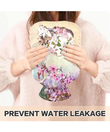Naanle Hot Water Bottle with Cherry Blossom Cat Cover - 2L for Back Pain Relief Hand & Foot Warmer Neck Comfort & Cold Therapy - Buy Online on GoSupps.com