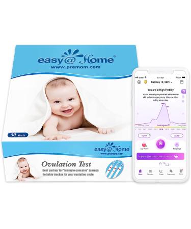 EasyHome Ovulation Test Strips (50-Pack) | FSA Eligible Predictor Kit with Premom App | 50 LH Tests | 50 Count - Buy Online on GoSupps.com