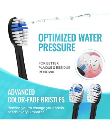6pk Toothbrush Replacement Heads for Waterpik Sonic Fusion 2.0 - Compatible SF01/SF02/SF03/SF04 Dupont Nylon Bristles - Black | International Shipping - Buy Online on GoSupps.com