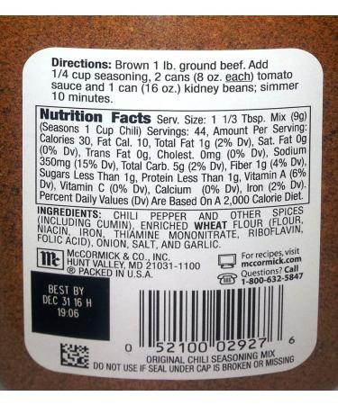 McCormick Original Chili Seasoning Mix - 14 oz Shaker Bottle - Buy Online on GoSupps.com