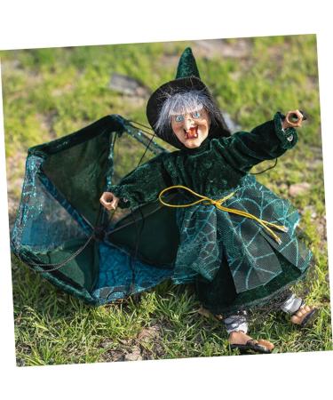 HOMSFOU 3pcs witch gifts glow toys halloween props witch decor Hanging Witch Ornament Halloween Tree Hanging Halloween Party Decor parachute decorate black clothes supplies plastic Without - Buy Online on GoSupps.com