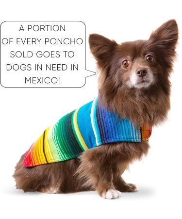 Handmade Blue Small Dog Poncho from Authentic Mexican Blanket by Baja Ponchos - Buy Online on GoSupps.com