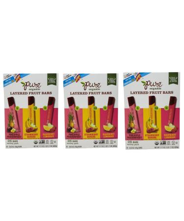 Pure Organic Layered Fruit Bars - Pineapple Passion Fruit Strawberry Banana and Raspberry Lemonade - 84 Bars Total 84 Count (Pack of 1) - Buy Online on GoSupps.com