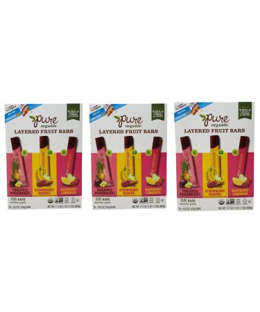 Pure Organic Layered Fruit Bars - Pineapple Passion Fruit Strawberry Banana and Raspberry Lemonade - 84 Bars Total 84 Count (Pack of 1)