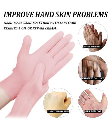 Moisturizing Silicone Spa Gel Gloves for Dry Hands | Reusable Sleeping Gloves - 3 Pairs in Pink Yellow White - Buy Online on GoSupps.com