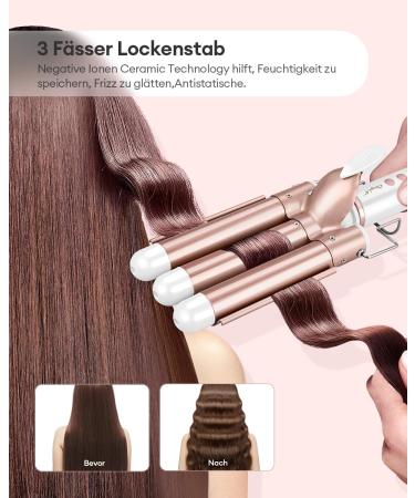 CCKeyin 3-in-1 Curling Iron Set | Ceramic Wave Iron with 3 Barrels for Large Curls | Multifunctional Hair Styling Tool - Buy Online on GoSupps.com