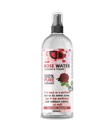 Rose water hydrosol/organic cleansing toner spray for the face (250 ml)