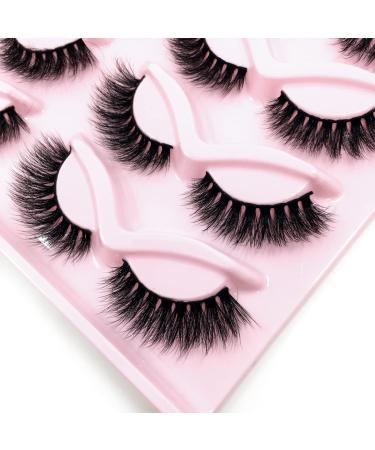 AMSDCN 10 Pairs 3D Faux Mink Wispy Fluffy Curly Fake Eyelashes - Natural Look (LY04) - Buy Online on GoSupps.com